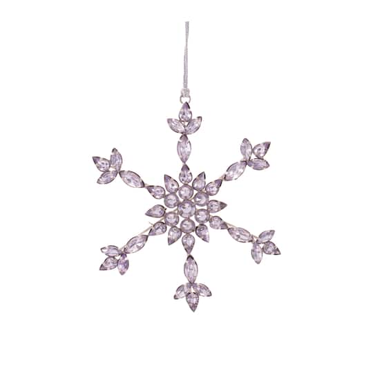 Melrose Purple Snowflake Jewel Ornaments Set